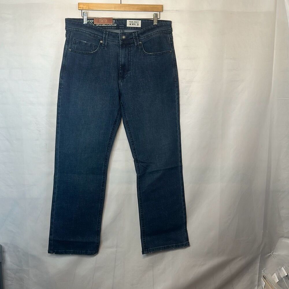 T.K. Axel Slim Boot Stretch Jeans size 34x32 Dark Wash